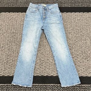 Madewell Cali Demi Boot Cropped Jeans Women’s 26 Button Fly Stretch Denim Casual